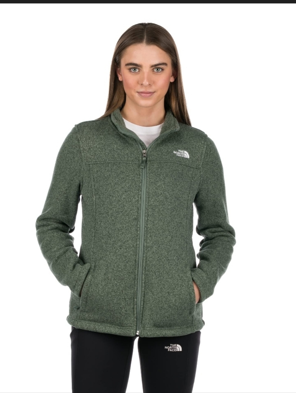 The North Face Women's Green Full-Zip Fleece Jacket M